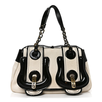 Fendi Canvas Patent B Bag  Corda Black 1 of 10