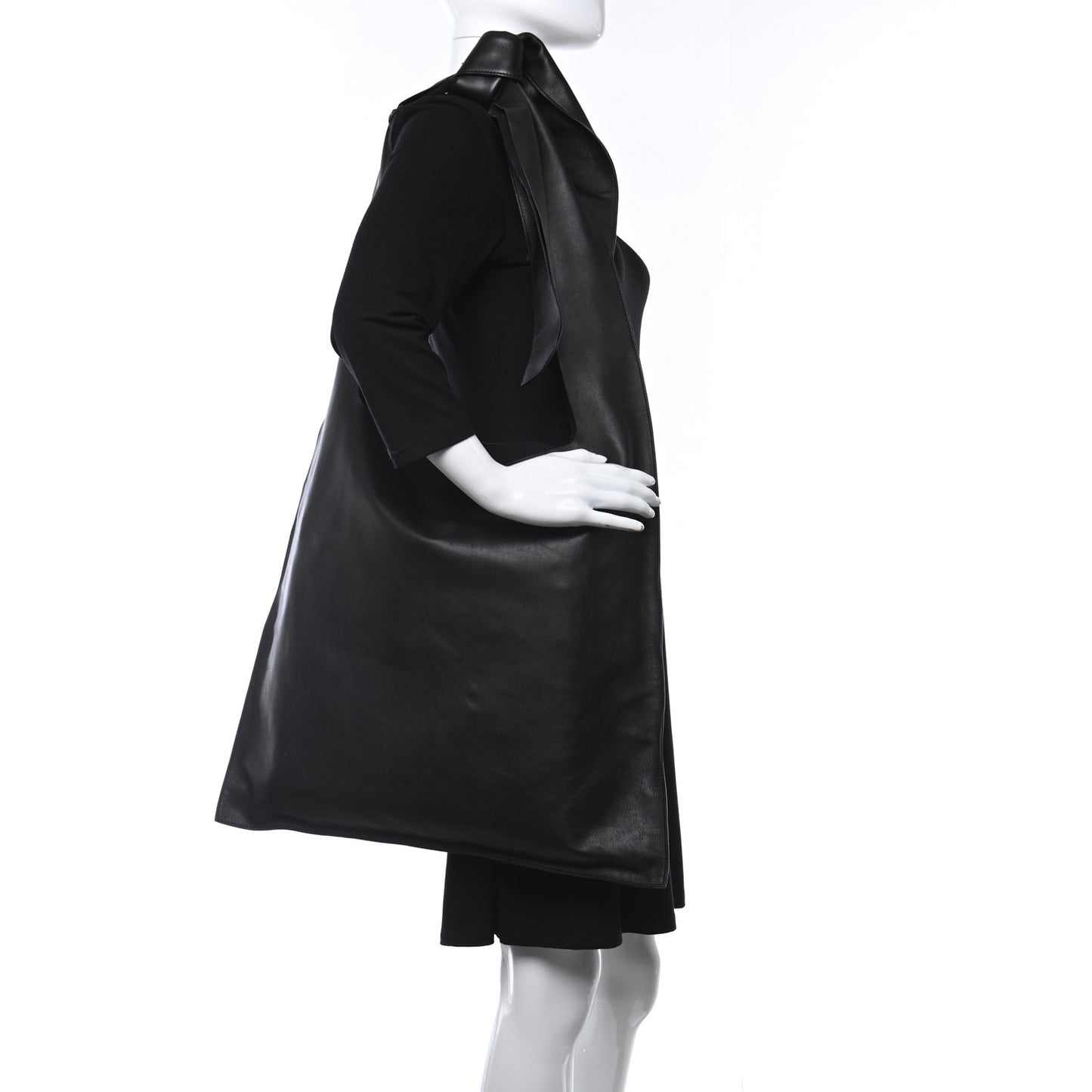 Nappa Oversized Bow Shoulder Bag Black