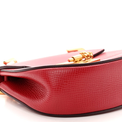 Chloe Grained Calfskin Lambskin Mini Bi-Color Drew Shoulder Bag Red 8 of 10