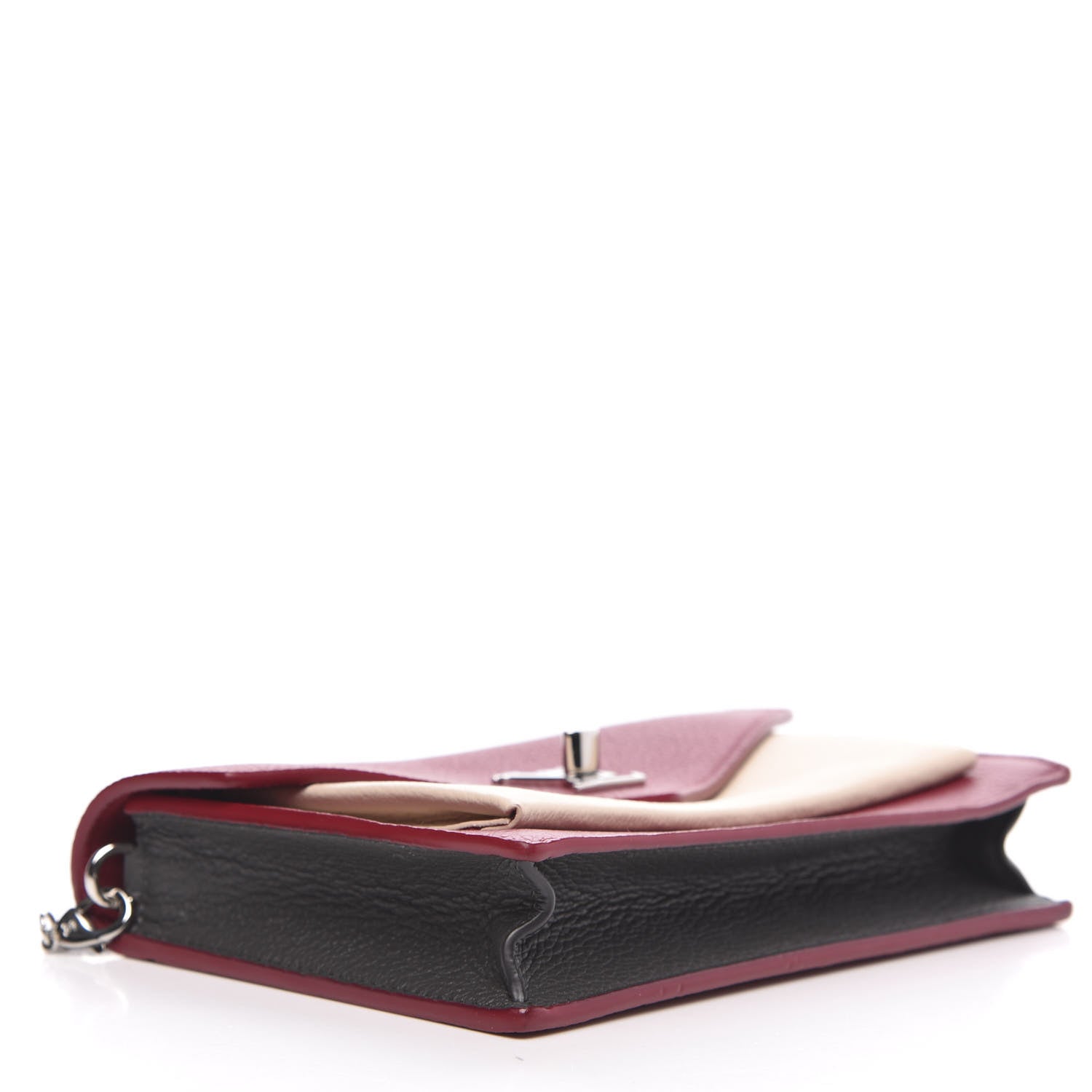 Louis Vuitton Calfskin My Lockme Chain Pochette Lie De Vin Etain Creme 4 of 9