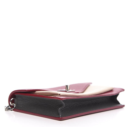 Louis Vuitton Calfskin My Lockme Chain Pochette Lie De Vin Etain Creme 4 of 9