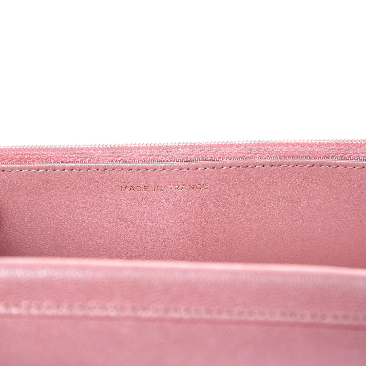 Iridescent Caviar Quilted Wallet on Chain WOC Rose Pink
