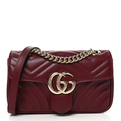 Gucci Calfskin Matelasse Small GG Marmont Shoulder Bag Rosso Ancora Red 1 of 10