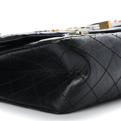 Chanel Aged Calfskin Lucky Charms 2.55 Reissue 225 Flap Black 8 of 10