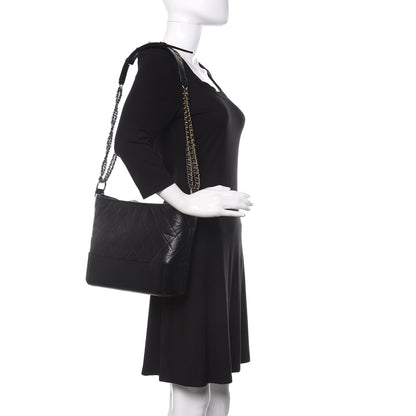 Chanel Aged Calfskin Quilted Medium Gabrielle Hobo Black 2 of 9