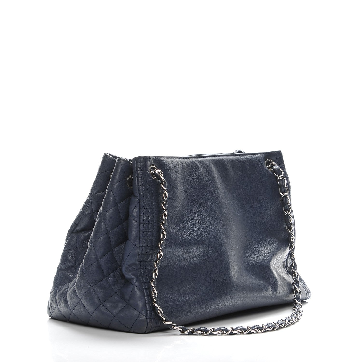 Chanel Calfskin Coco Bengal Open Accordion Tote Blue 3 of 11