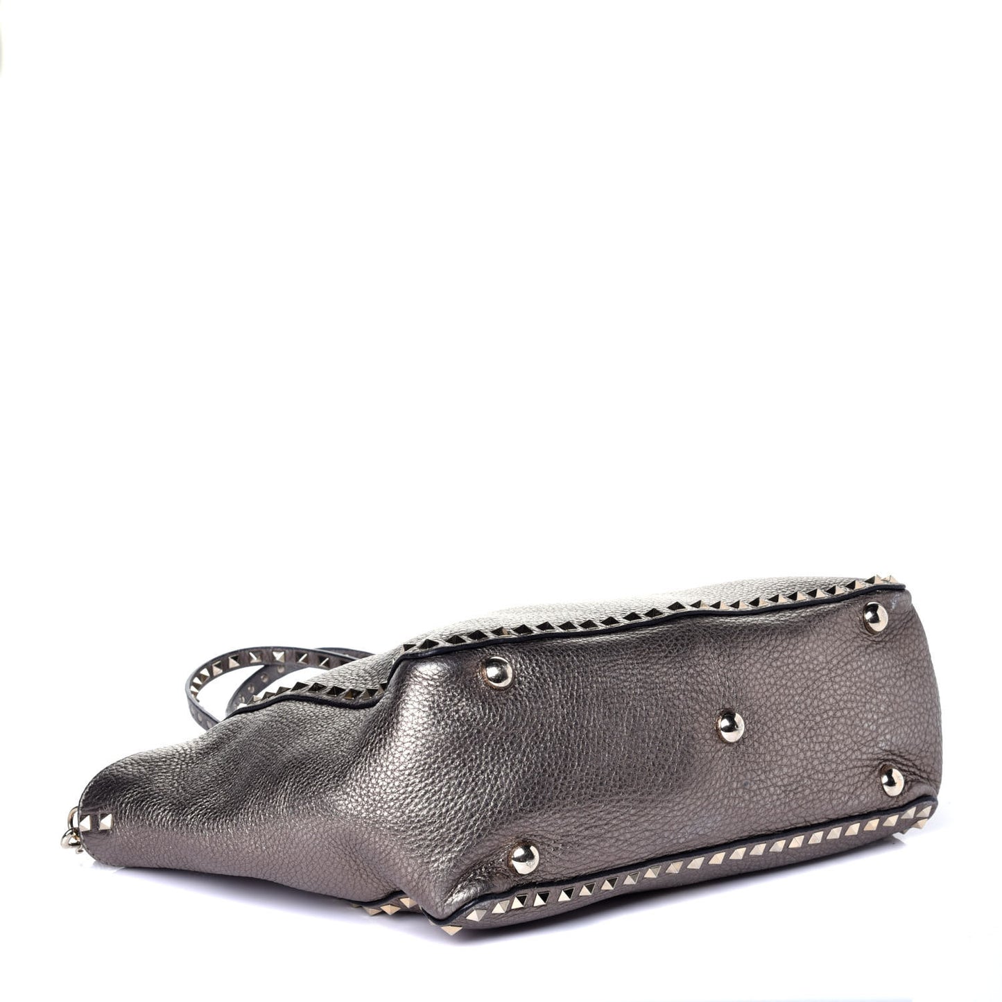 Metallic Alce Printed Calfskin Medium Rockstud Tote Sasso