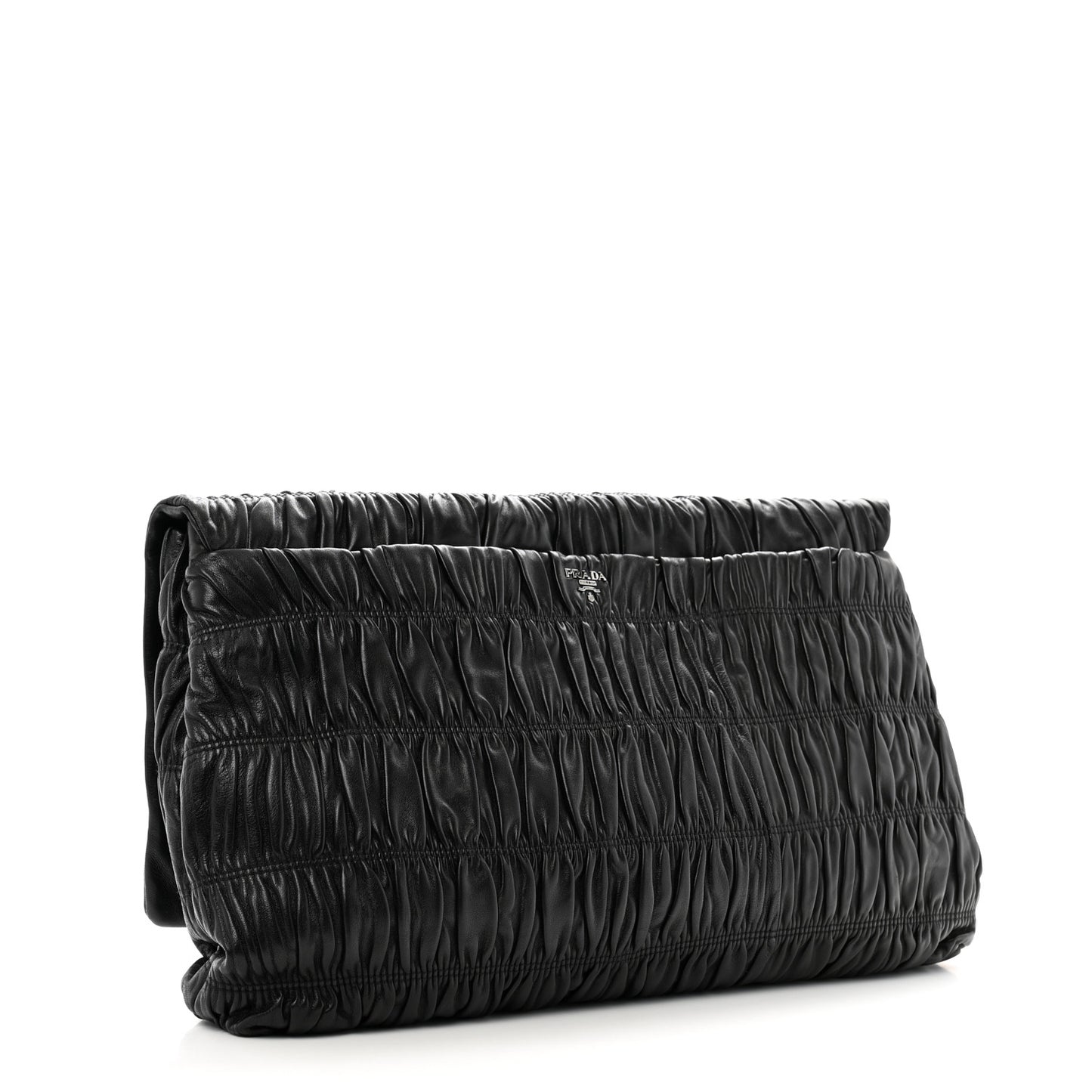 Nappa Gaufre Pochette Clutch Black