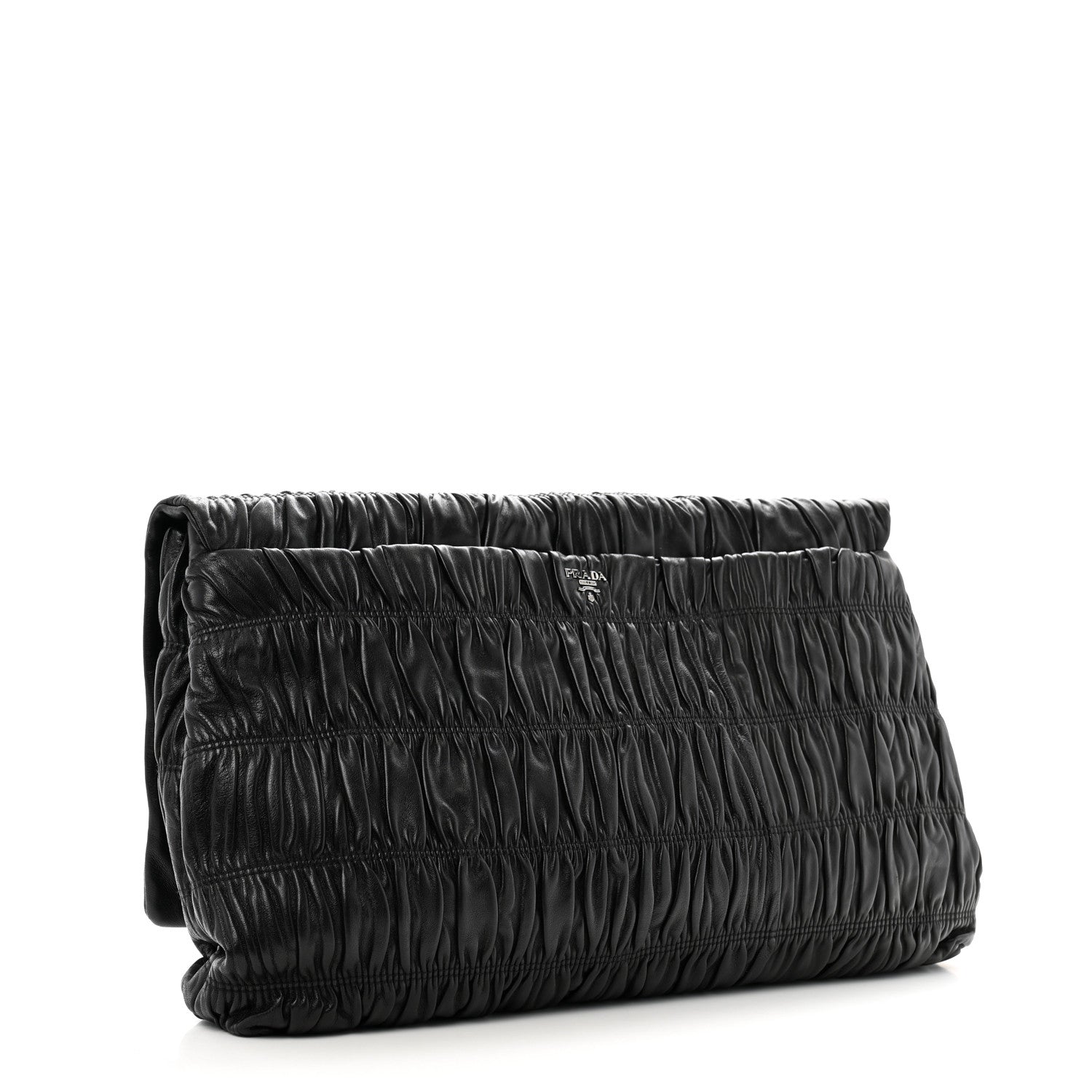 Prada Nappa Gaufre Pochette Clutch Black 3 of 10