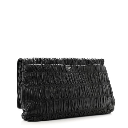 Prada Nappa Gaufre Pochette Clutch Black 3 of 10