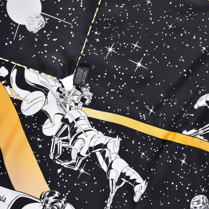 Hermes Silk Space Derby Scarf 90 Black White Gold 4 of 4