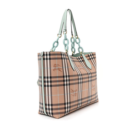 Burberry Calfskin Haymarket Check Medium Reversible Tote Pale Opal 3 of 11