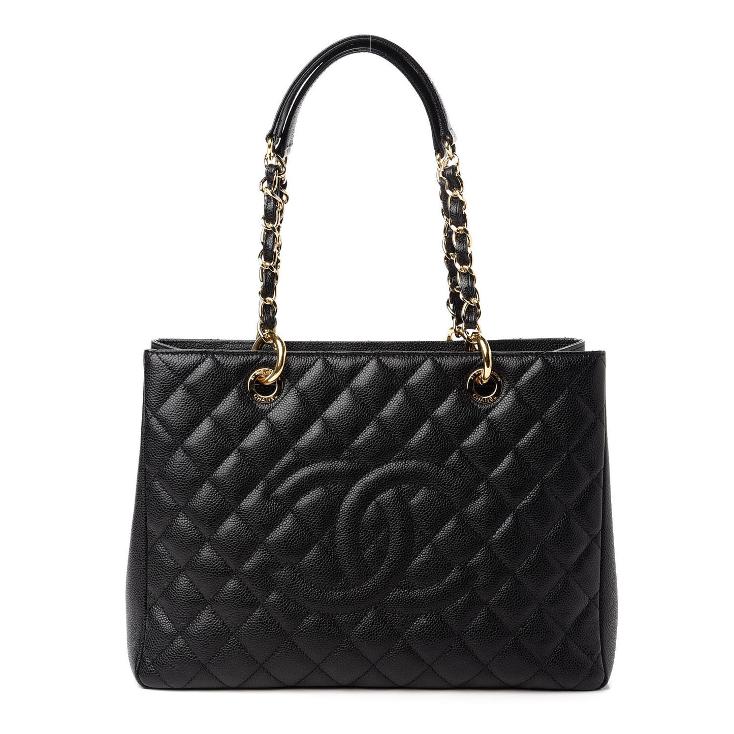 Caviar Quilted Grand Shopping Tote GST Black