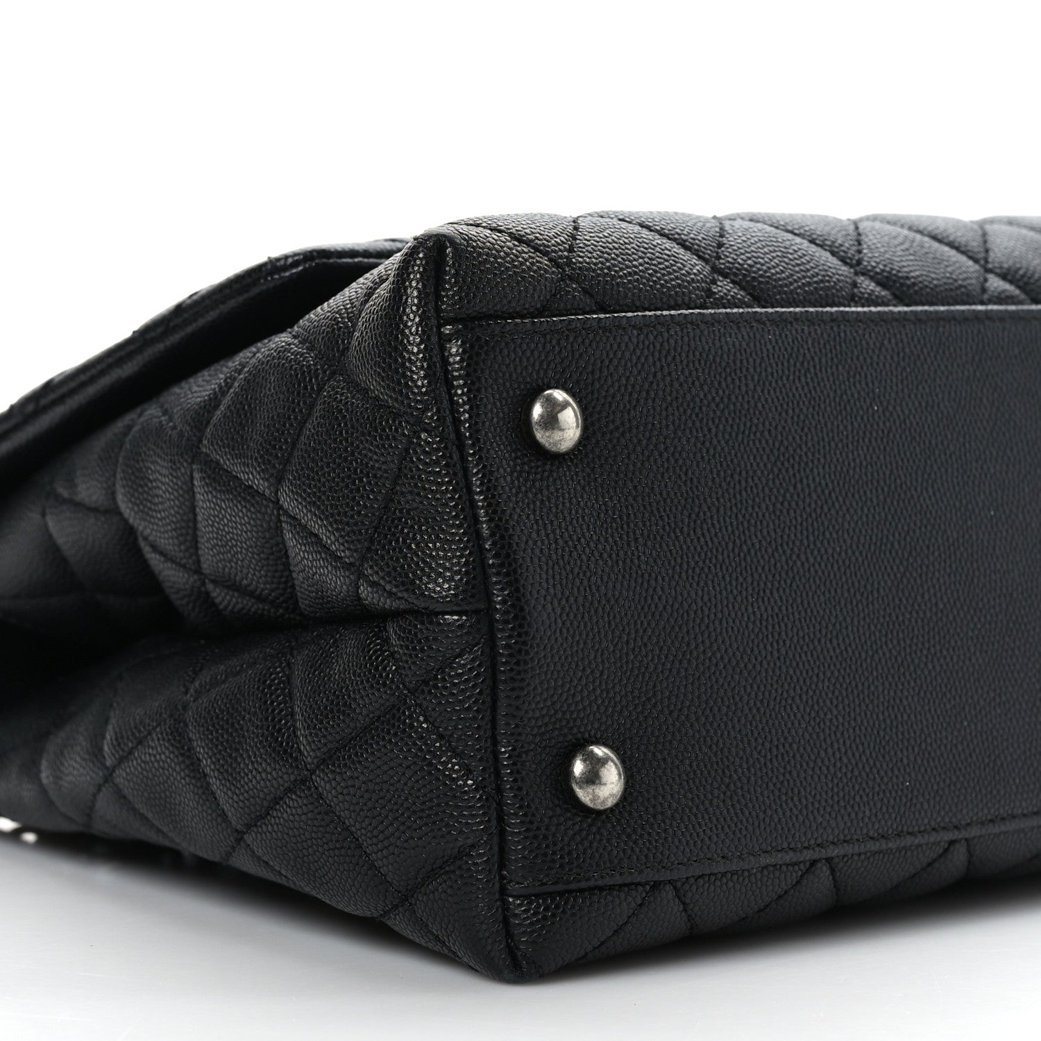 Chanel Caviar Lizard Embossed Quilted Small Coco Handle Flap Black 8 of 9