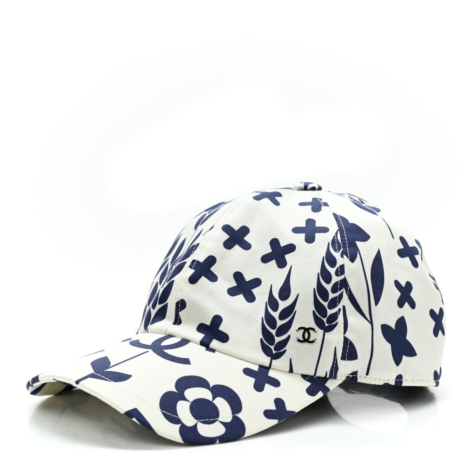 Chanel Cotton CC Cap Hat Navy White 1 of 8
