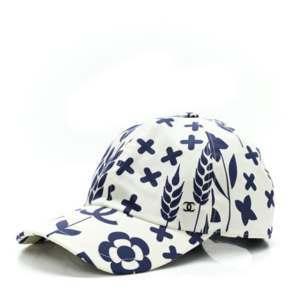 Chanel Cotton CC Cap Hat Navy White 1 of 8