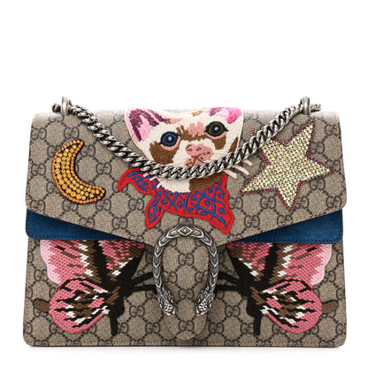 Gucci GG Supreme Monogram Embroidered Medium Dionysus Shoulder Bag Blue 1 of 14