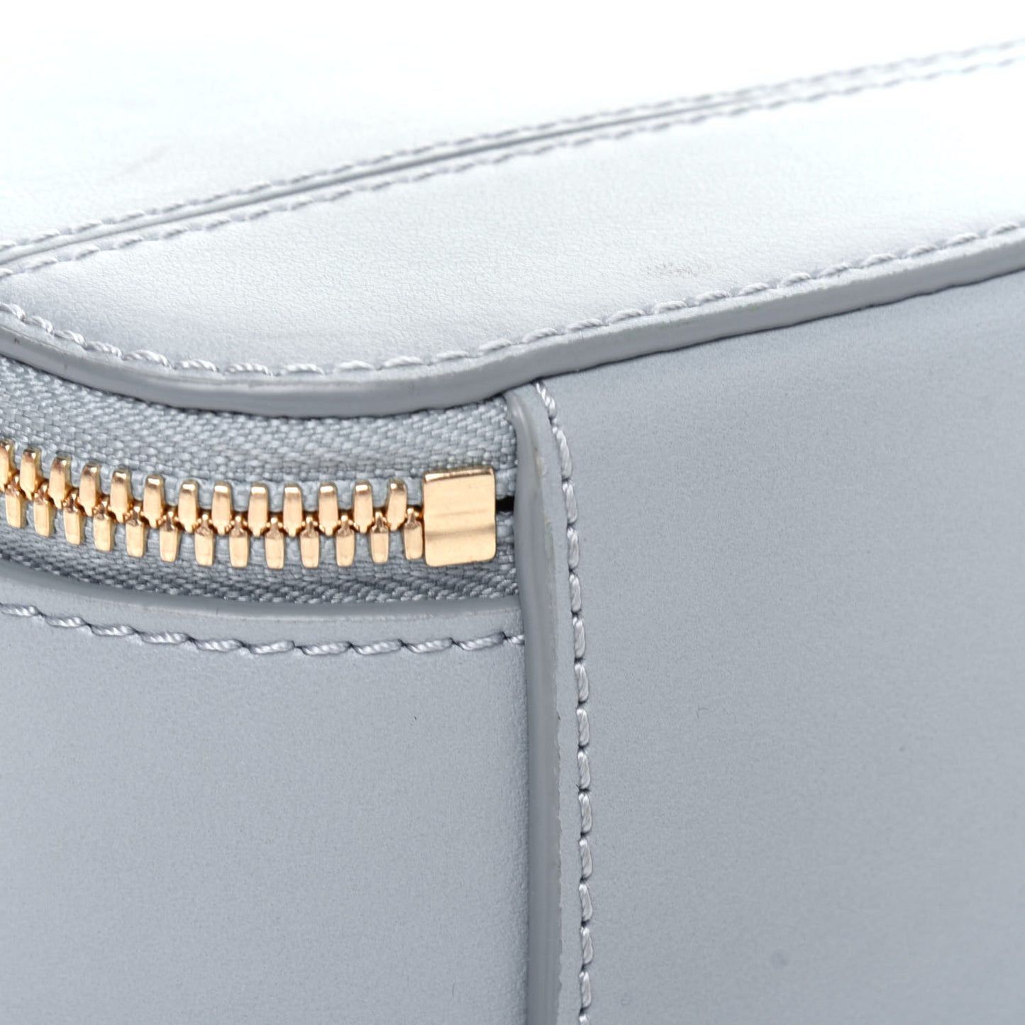 Shiny Calfskin Mini Vanity C Bag Faded Blue