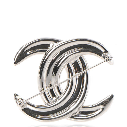 Chanel Baguette Crystal CC Brooch Silver 3 of 5