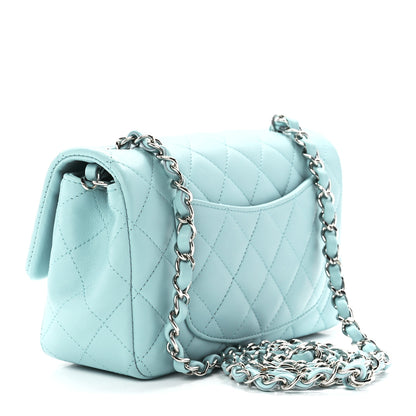 Chanel Lambskin Quilted Mini Rectangular Flap Light Blue 3 of 11