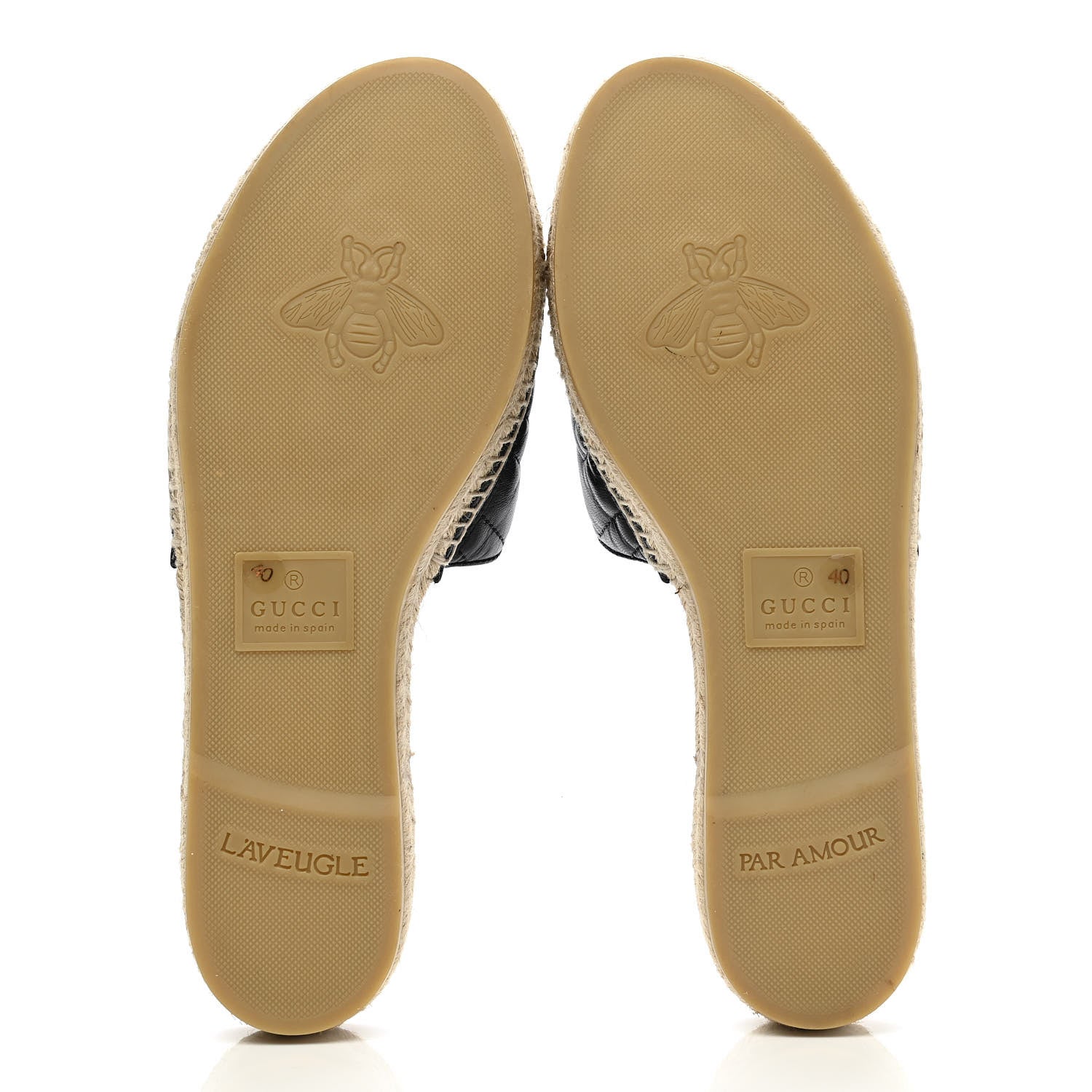 Gucci Nappa Matelasse GG Marmont Espadrille Slide Sandals 40 Black 5 of 13