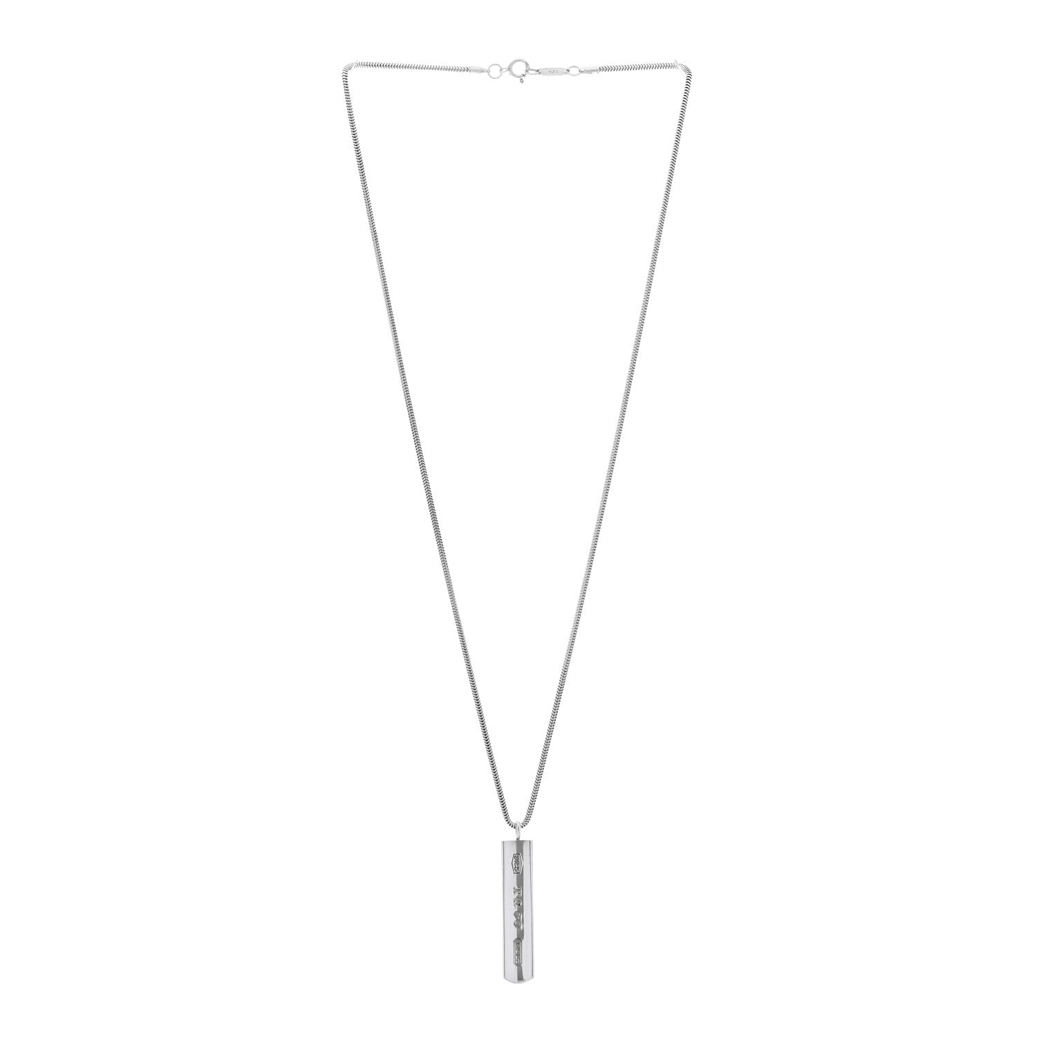 Tiffany Sterling Silver 1837 Bar Pendant Necklace 3 of 4