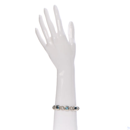 David Yurman Sterling Silver Blue Topaz 7mm Renaissance Linked Bracelet 2 of 6