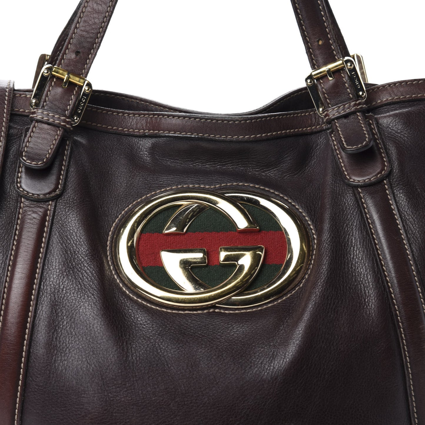 Calfskin Medium Britt Tote Dark Brown
