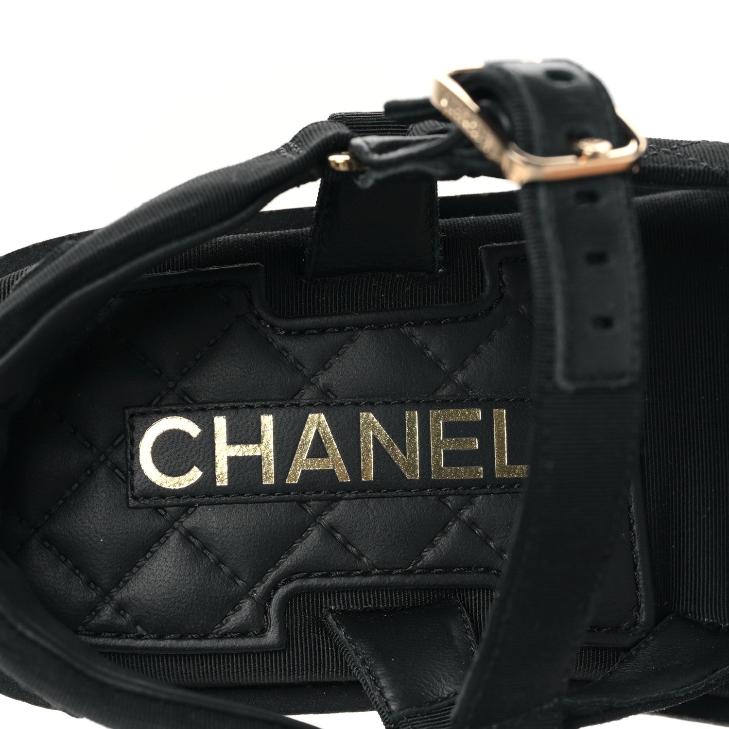 Chanel Grosgrain CC Platform Sandals 37 Black 7 of 9