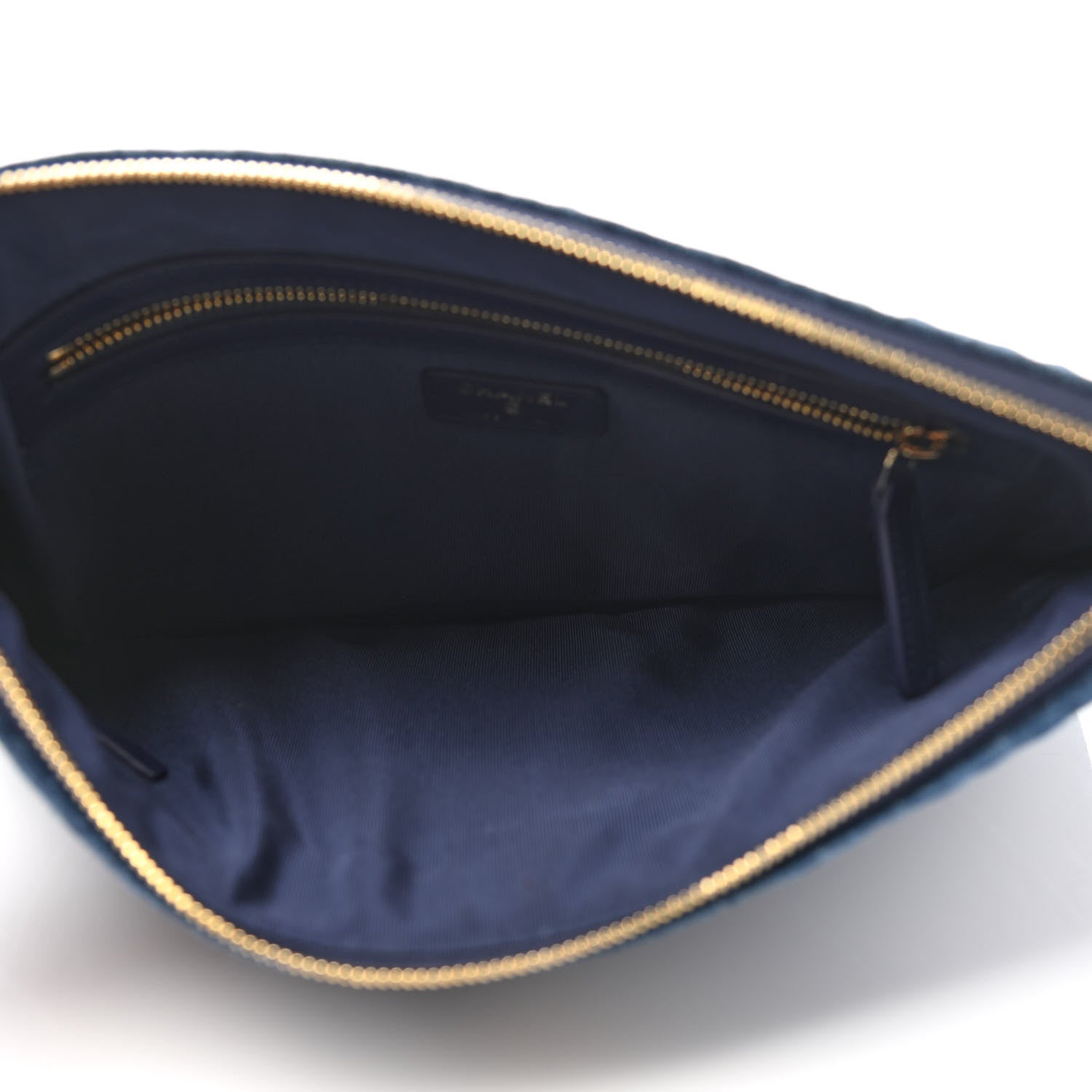 Chanel Denim Quilted Large Chanel 19 Pouch Dark Blue 5 of 8