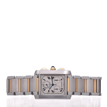 Cartier Stainless Steel 18K Yellow Gold 28mm Tank Francaise Chrono Reflex Quartz Watch 3 of 12