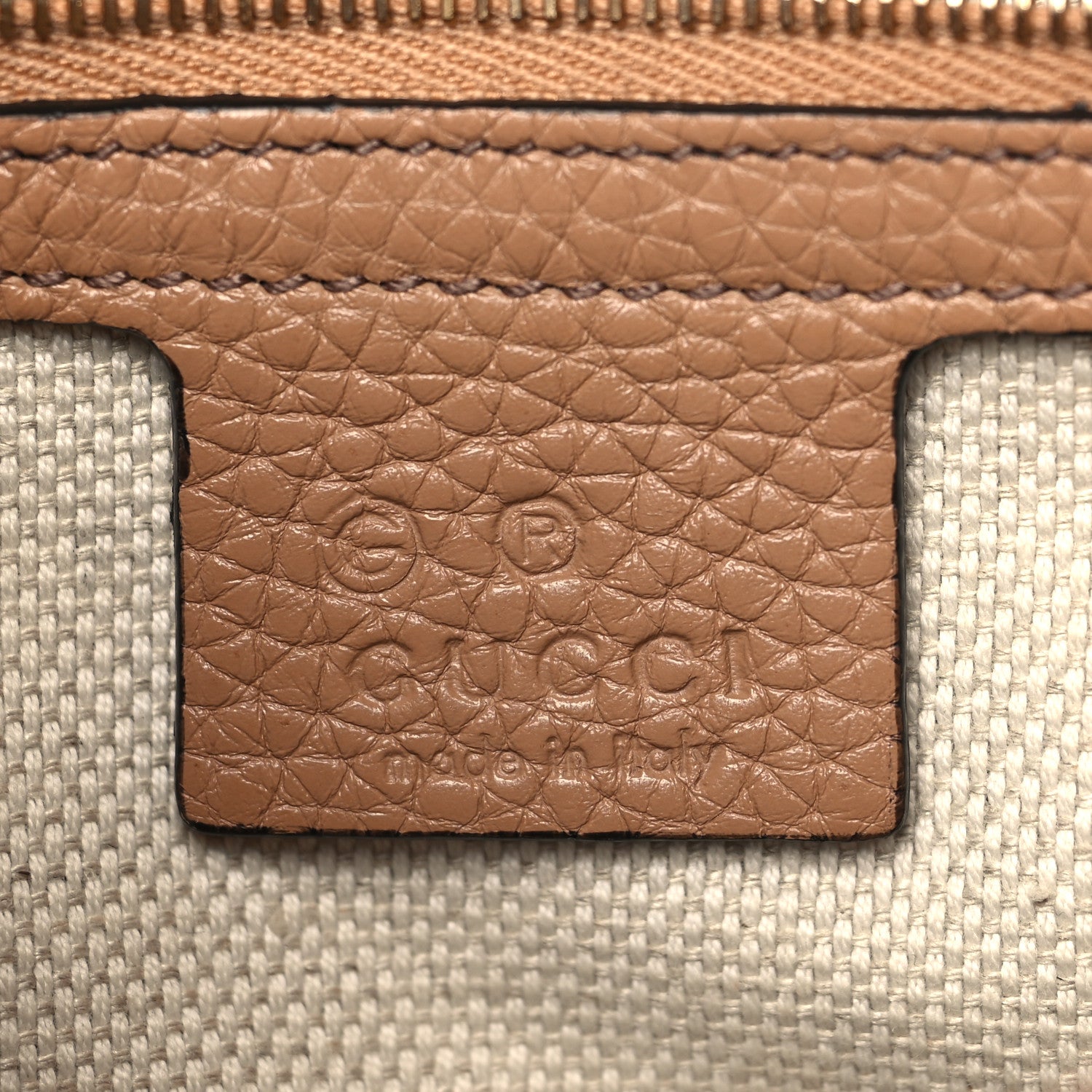 Gucci Pebbled Calfskin Medium Soho Flap Crossbody Camelia 6 of 11