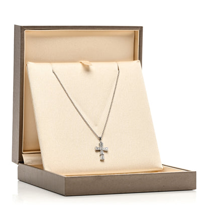 Bulgari 18K White Gold Diamond Croce Cross Pendant Necklace 5 of 5