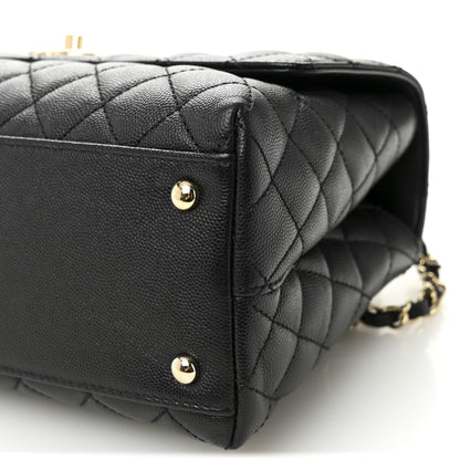 Chanel Caviar Quilted Small Coco Handle Flap Black 10 of 10