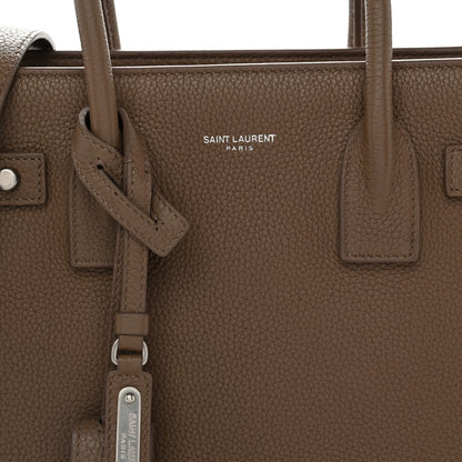 Saint Laurent Grained Calfskin Baby Sac De Jour Souple Taupe 8 of 10