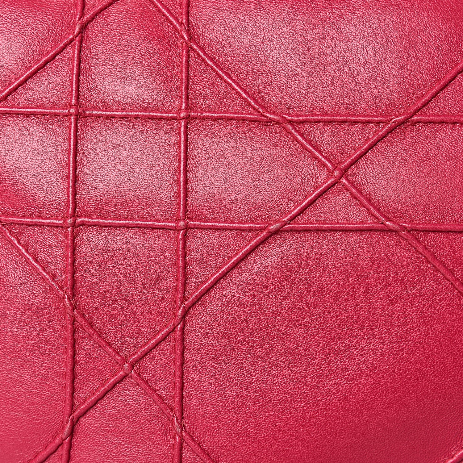 Christian Dior Lambskin Cannage Medium Granville Tote Fuchsia 11 of 17