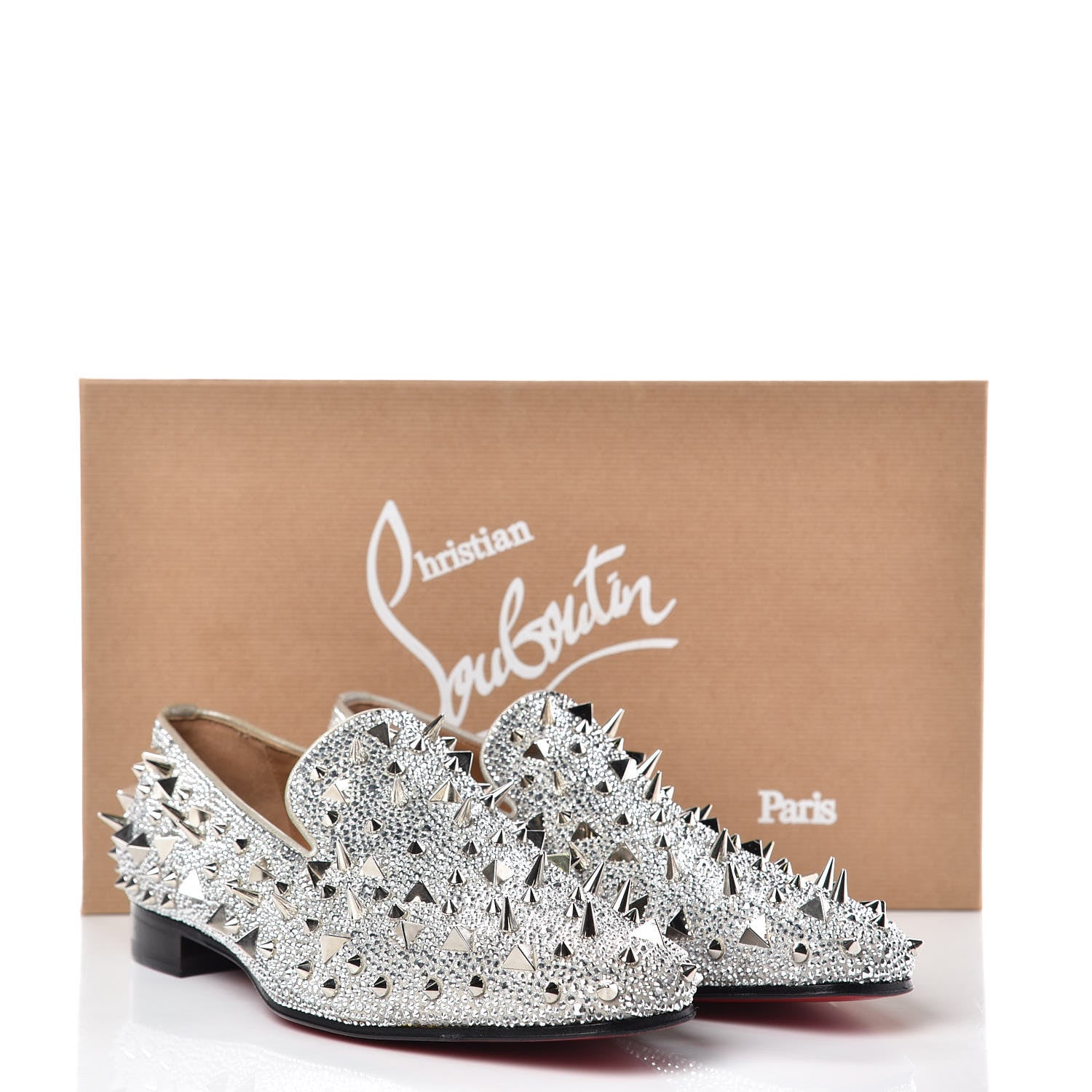 Christian Louboutin Suede Burma Mens Potpourri Dandy Flat Loafers 42.5 Silver 9 of 9