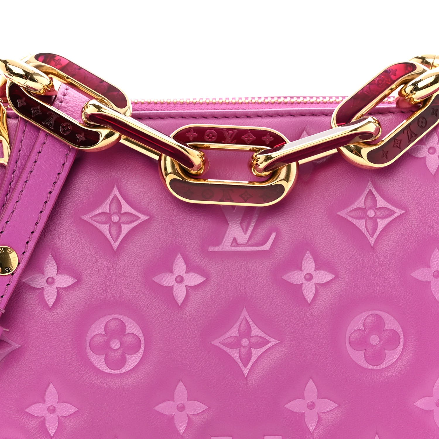 Louis Vuitton Lambskin Embossed Monogram Coussin BB Orchid 9 of 12