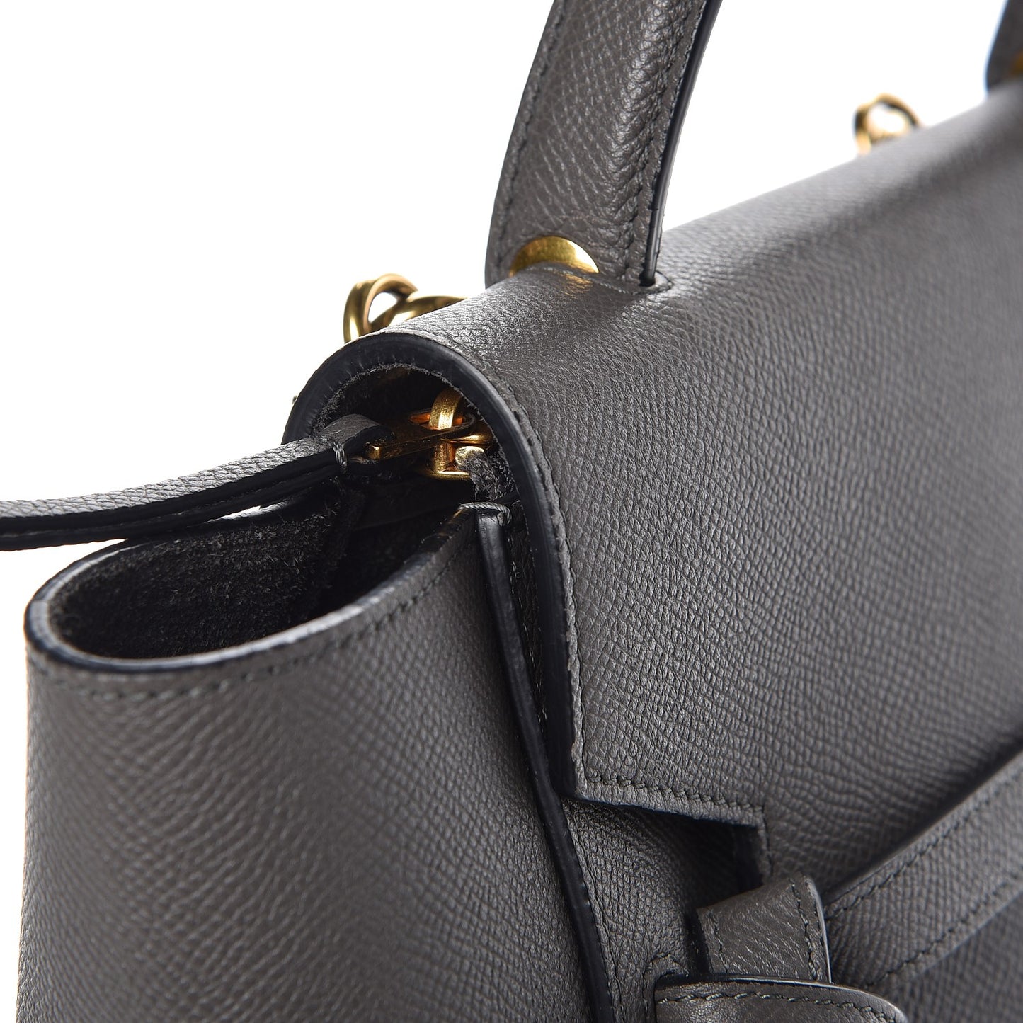 Grained Calfskin Micro Belt Bag Grey