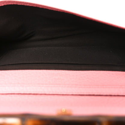 Gucci Calfskin Bamboo Bar Clutch Pink 5 of 10