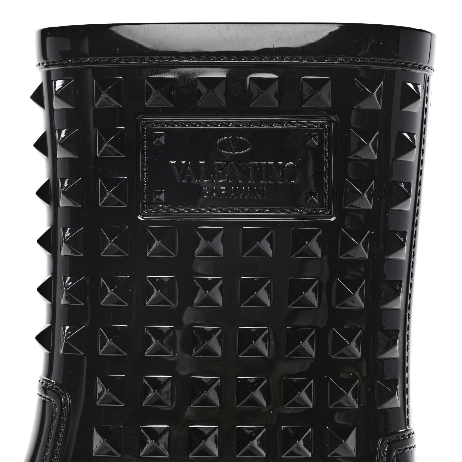 Valentino Garavani Rubber Rockstud Short Rainboots 37 Black 10 of 12