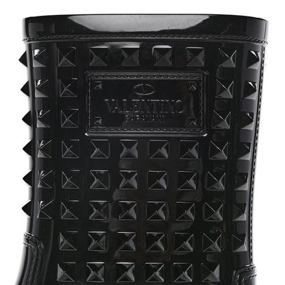 Valentino Garavani Rubber Rockstud Short Rainboots 37 Black 10 of 12