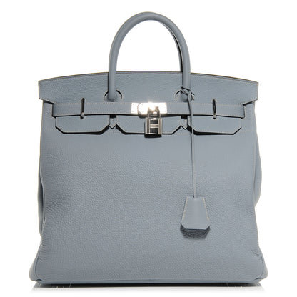 Hermes Togo HAC Birkin 40 Bleu Lin 1 of 9