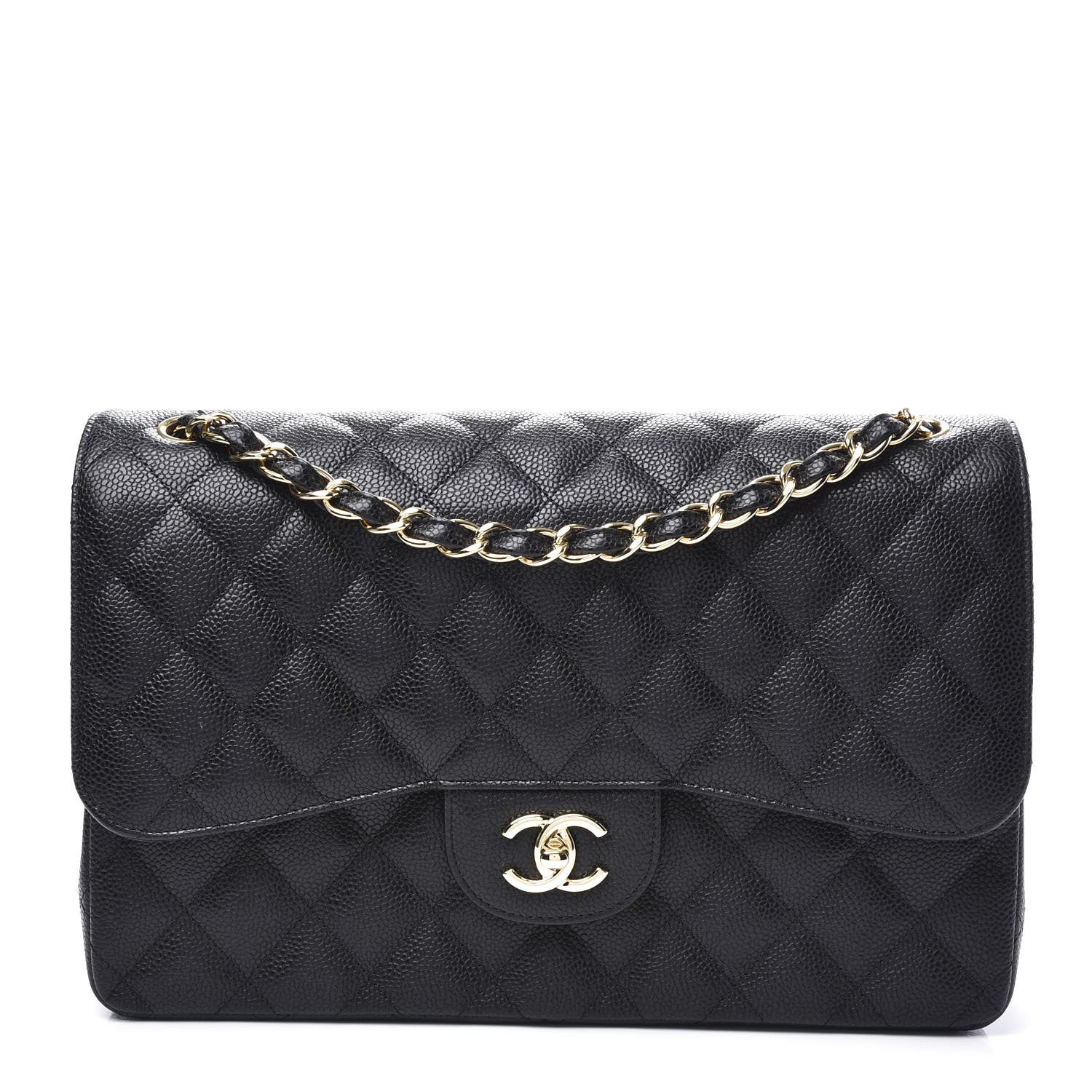 Chanel Caviar Quilted Jumbo Double Flap Black 1 of 10