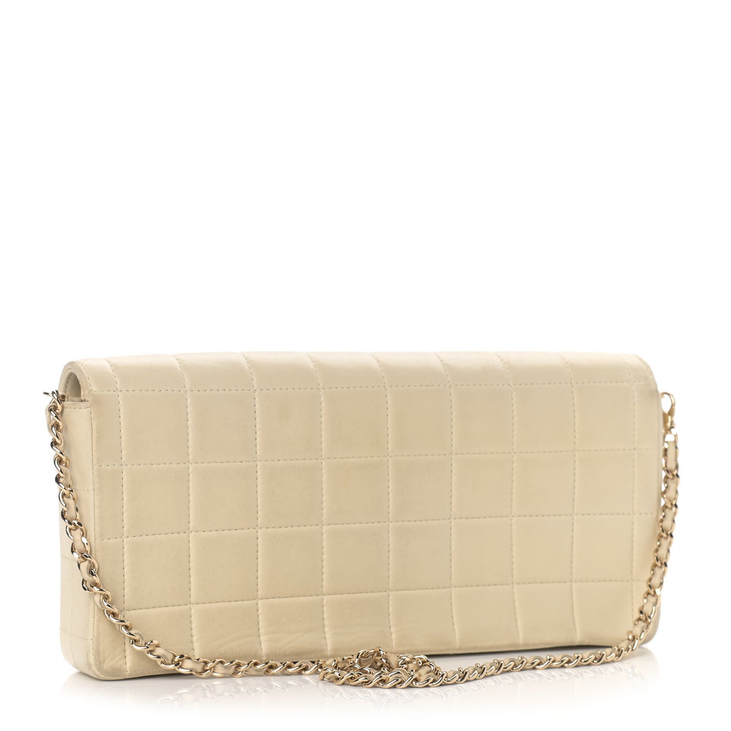 Lambskin East West Chocolate Bar Flap Ivory