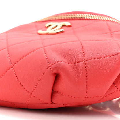 Chanel Lambskin Quilted Resin Bi-Color Waist Bag Fanny Pack Red 9 of 11