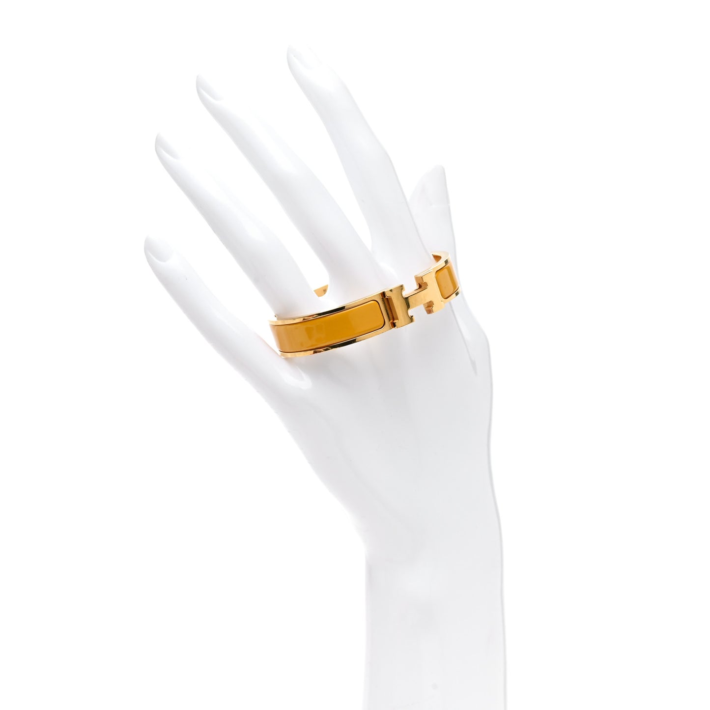 Enamel Narrow Clic Clac H Bracelet PM Jaune Madras