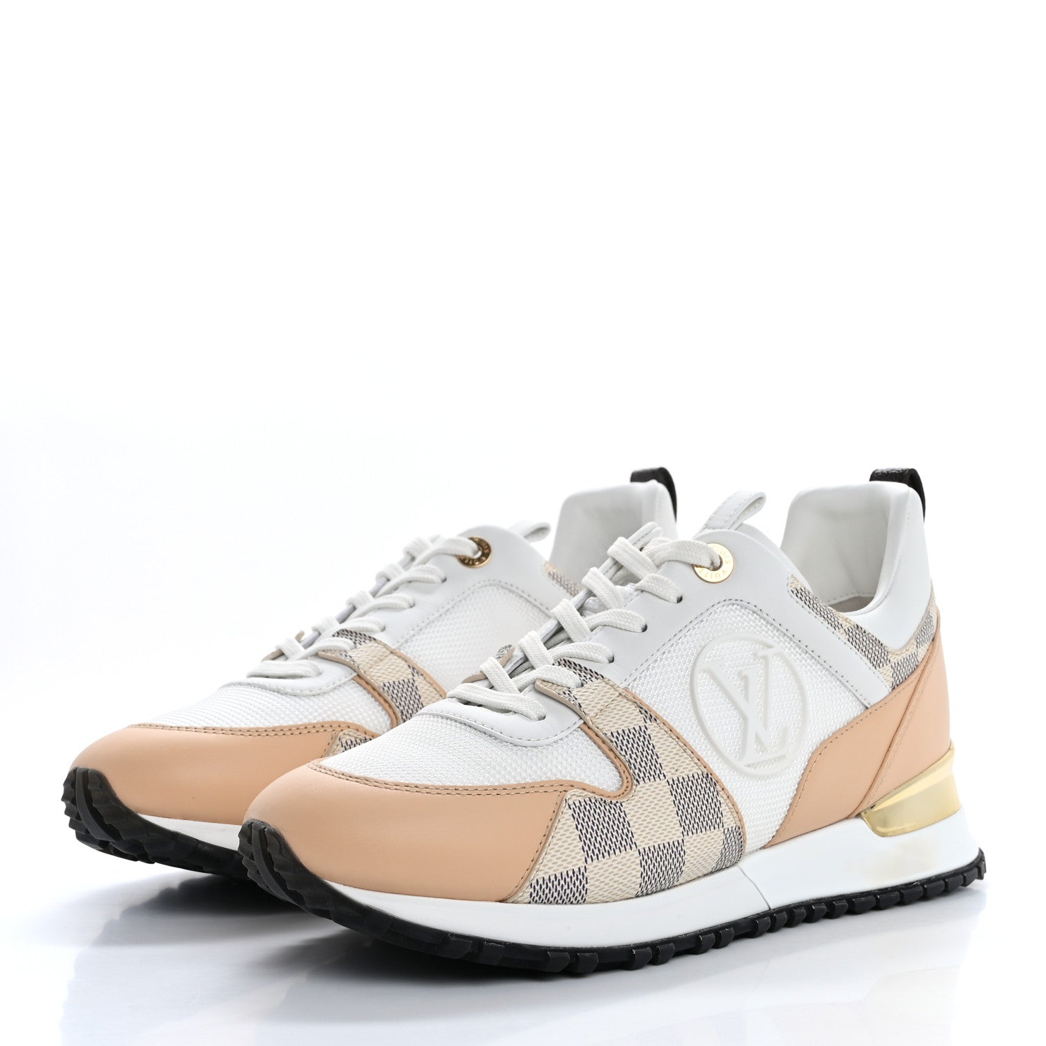 Louis Vuitton Calfskin Damier Azur Run Away Sneakers 37.5 White 4 of 11