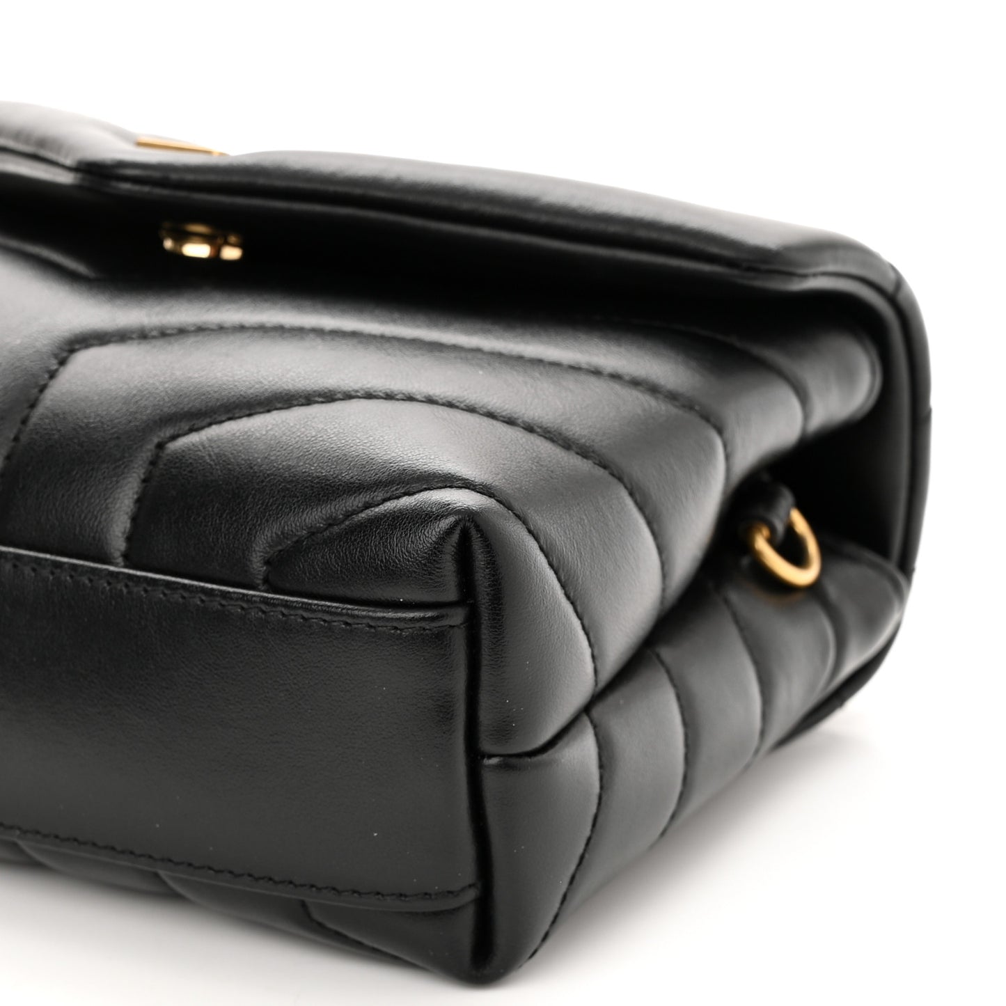 Calfskin Y Quilted Monogram Toy Loulou Crossbody Bag Black