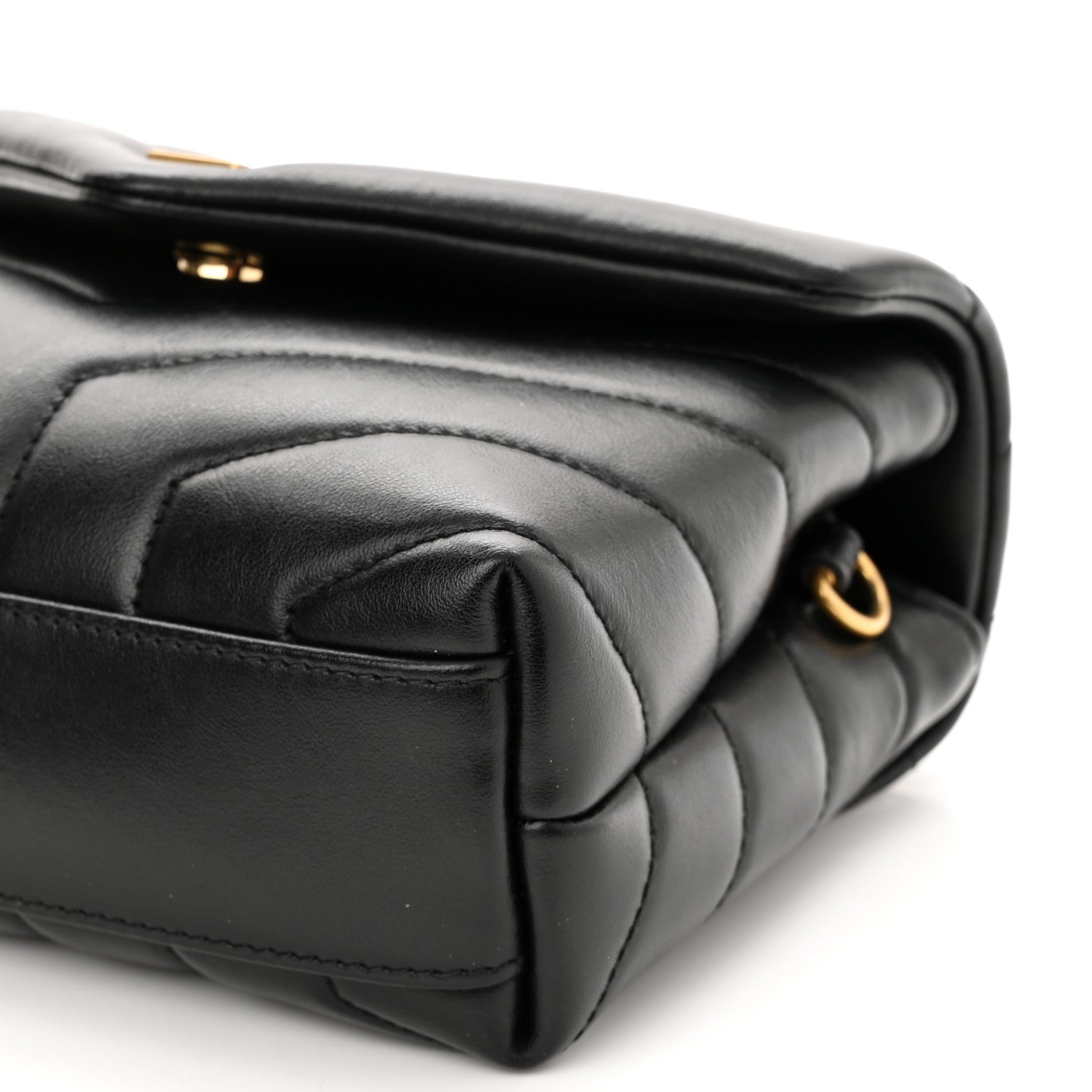 Saint Laurent Calfskin Y Quilted Monogram Toy Loulou Crossbody Bag Black 11 of 12